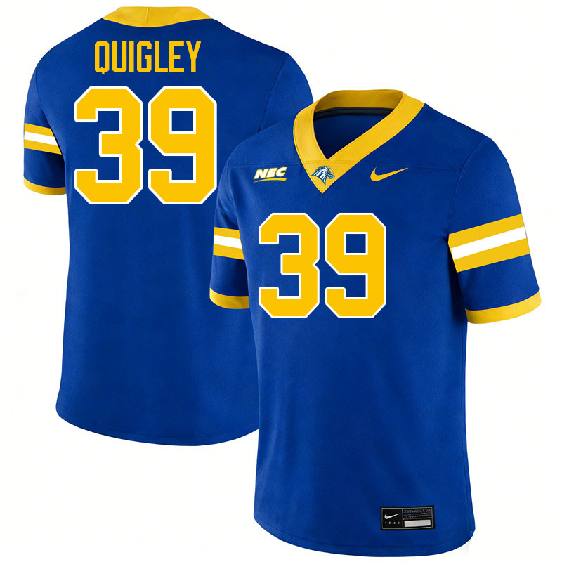 New Haven Chargers #39 Liam Quigley College Football Jerseys,Uniforms Stitched-Blue
